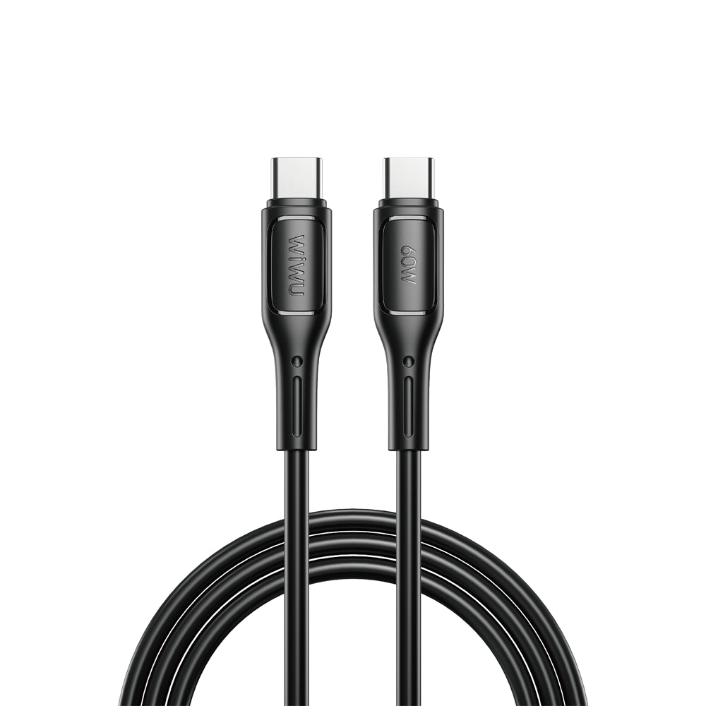 USB-C - USB-C кабел за данни и зареждане WiWu Wi-C043E Starlink, 60W, 1m, черен