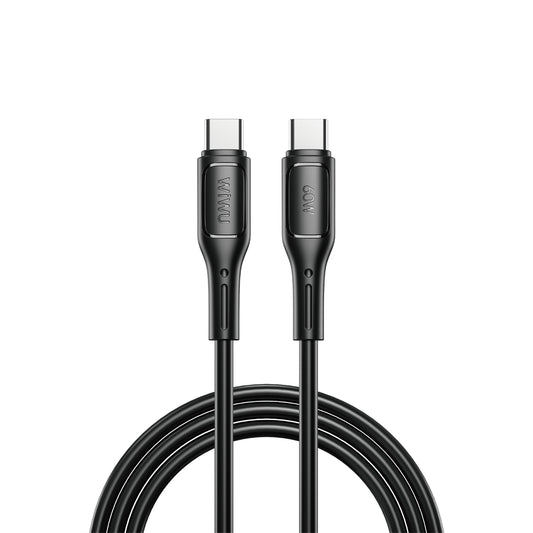 USB-C - USB-C кабел за данни и зареждане WiWu Wi-C043E Starlink, 60W, 1m, черен