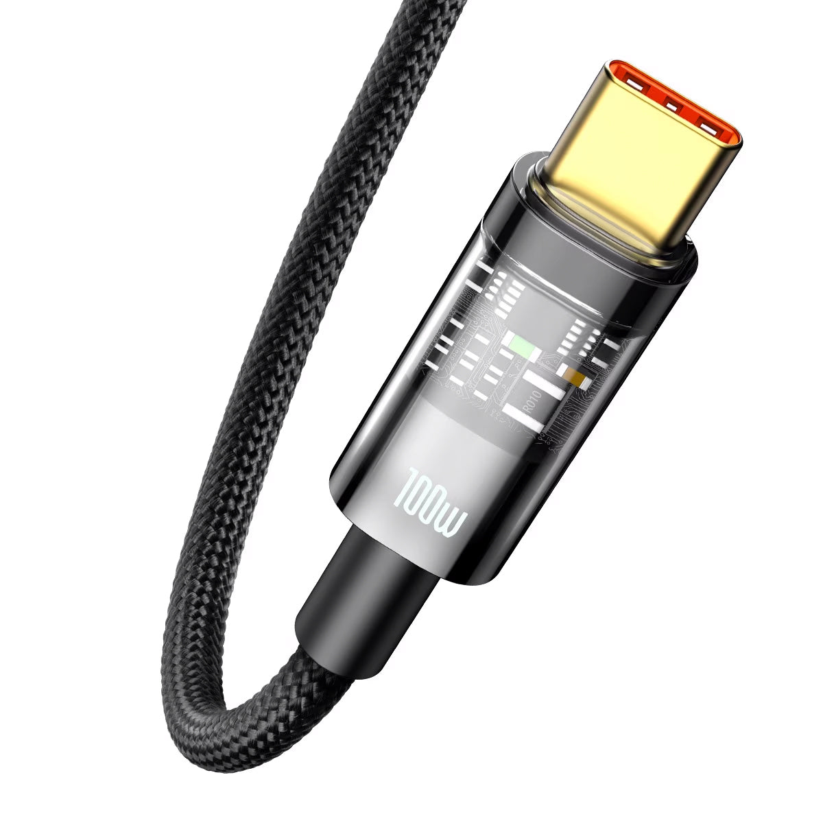 Кабел за данни и зареждане USB-A - USB-C Baseus Explorer, 100W, 2m, Черен CATS000301
