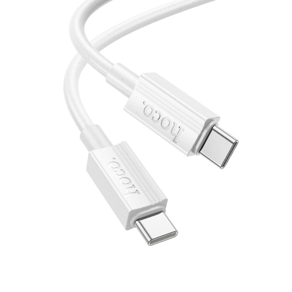 Кабел за данни и зареждане USB-C - USB-C HOCO X107, 60W, 1m, Бял