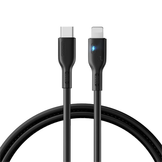 Кабел за данни и зареждане USB-C - Lightning Joyroom A13, 20W, 1.2m, Черен