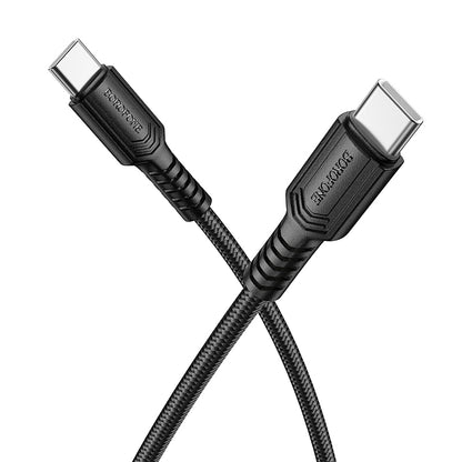 Кабел за данни и зареждане USB-C - USB-C Borofone BX116 Certain, 60W, 1m, Черен
