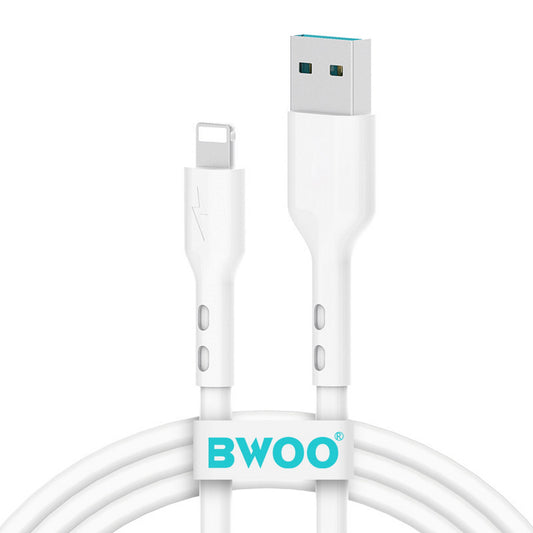 Кабел за данни и зареждане USB-A - Lightning BWOO X172L, 18W, 1m, Бял