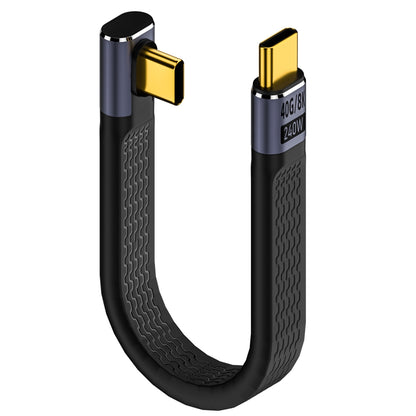 Кабел за данни и зареждане USB-C - USB-C OEM Angled 8K Video, 240W, 0.15m, Черен
