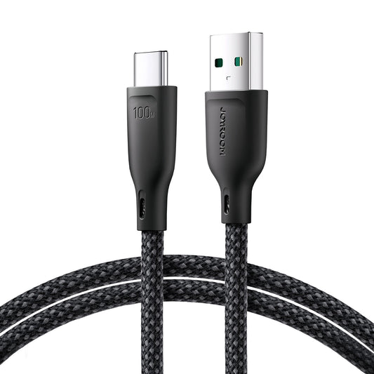 Кабел за данни и зареждане USB-A - USB-C Joyroom Multi-Color S-A34, 100W, 1m, Черен