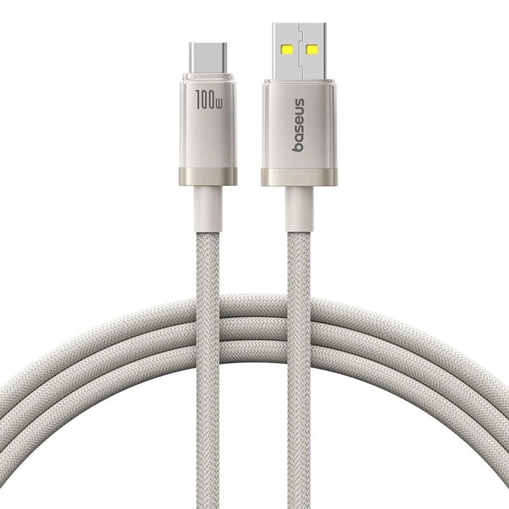 Кабел за данни и зареждане USB-A - USB-C Baseus Titanium, 100W, 2m, Сребрист P10378102G21-02