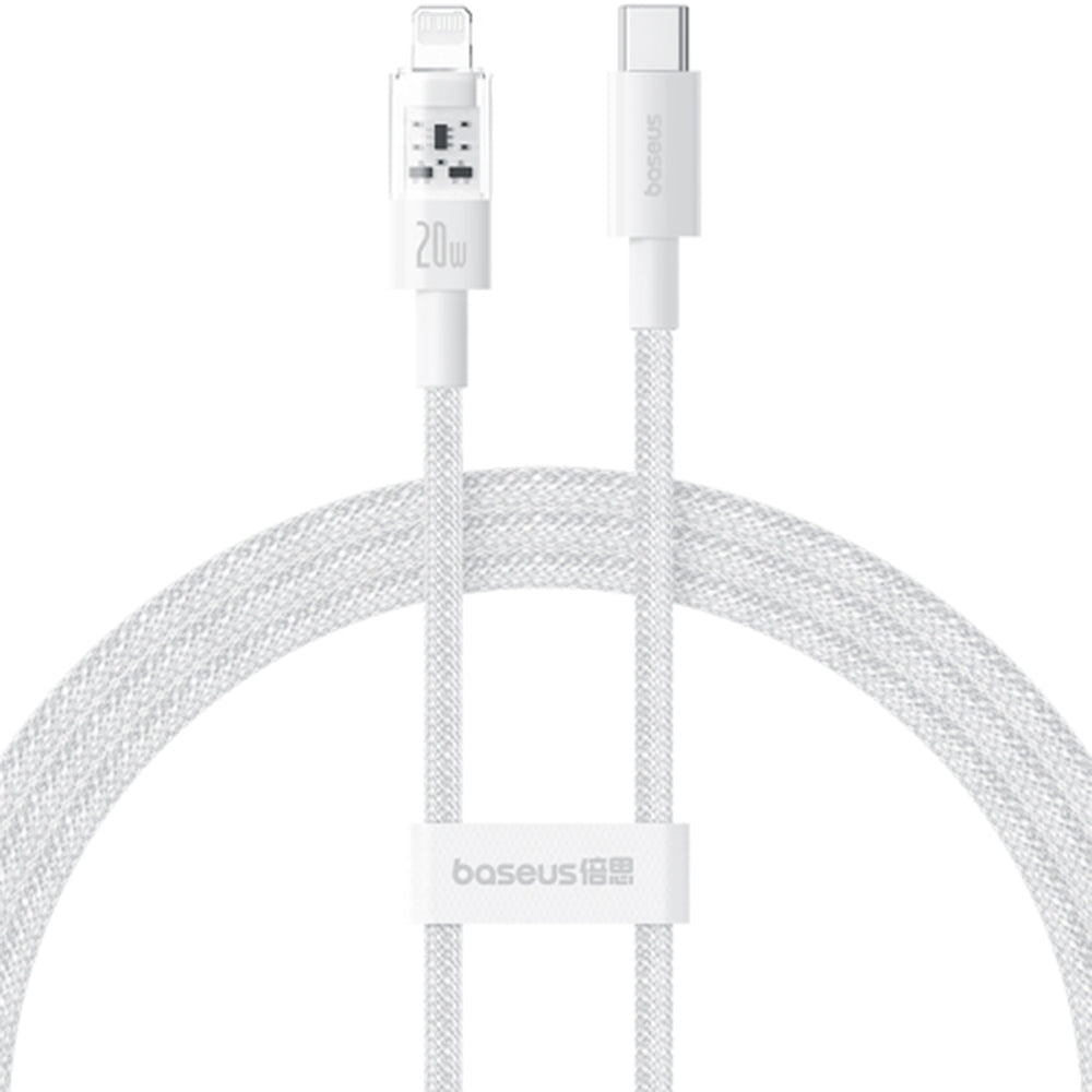 Кабел за данни и зареждане USB-C - Lightning Baseus Gem, 20W, 1m, Бял P10373001211-00