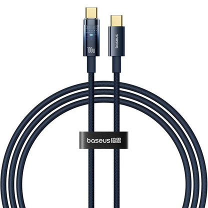 Кабел за данни и зареждане USB-C - USB-C Baseus Explorer, 100W, 1m, Тъмносин P10319704321-00
