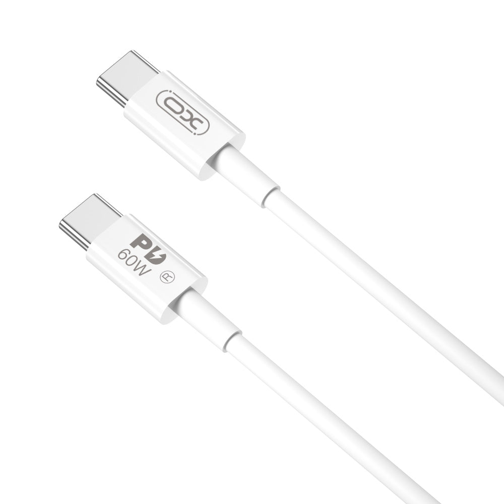 Кабел за данни и зареждане USB-C - USB-C XO Design NB-Q190A, 60W, 1m, Бял