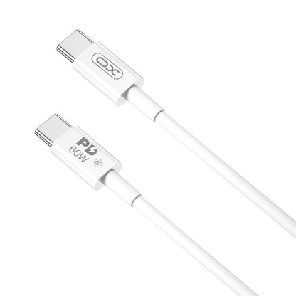 Кабел за данни и зареждане USB-C - USB-C XO Design NB-Q190A, 60W, 1m, Бял