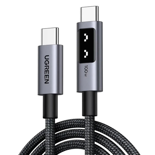 Кабел за данни и зареждане USB-C - USB-C UGREEN L509, 100W, 2m, Сив