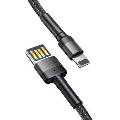Кабел за данни и зареждане USB-A - Lightning Baseus Cafule Special Edition, 18W, 1m, Сив CALKLF-GG1