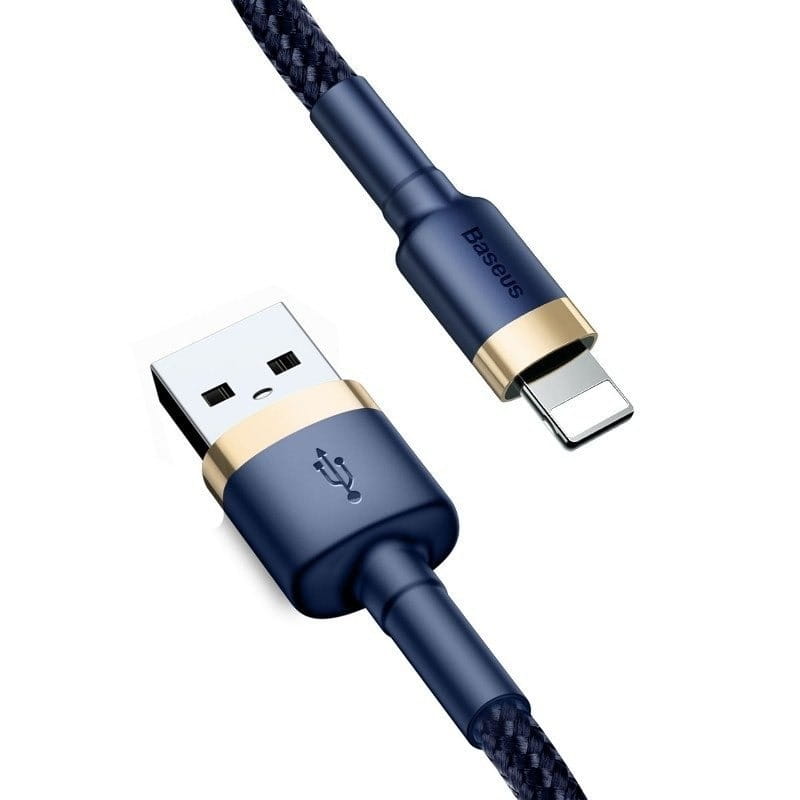 Кабел за данни и зареждане USB-A - Lightning Baseus Cafule, 18W, 2m, Тъмносин CALKLF-CV3