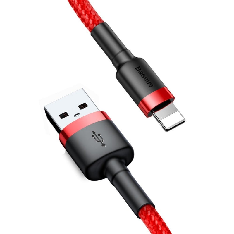 Кабел за данни и зареждане USB-A - Lightning Baseus Cafule, 18W, 2m, Червен CALKLF-C09