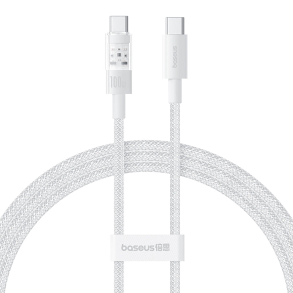 Кабел за данни и зареждане USB-C - USB-C Baseus Gem, 100W, 2m, Бял P10373000211-01