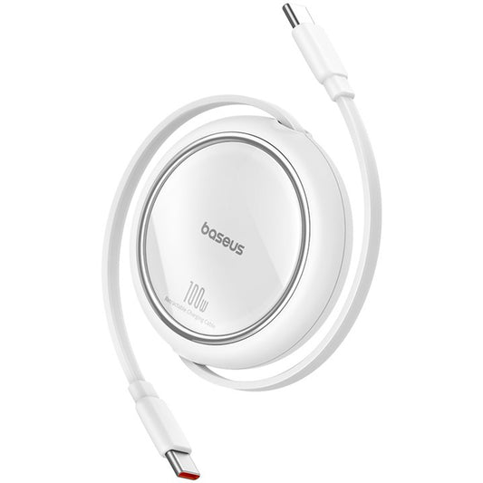 Кабел за данни и зареждане USB-C - USB-C Baseus Free2Draw Mini Retractable, 100W, 1m, Бял P10364500211-00