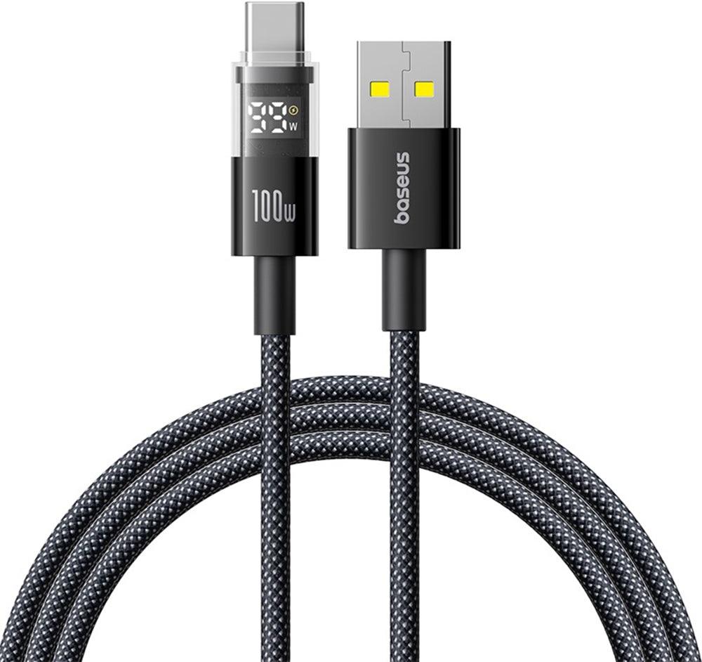 Кабел за данни и зареждане USB-A - USB-C Baseus Display 2, 100W, 1m, Черен P10382701121-00
