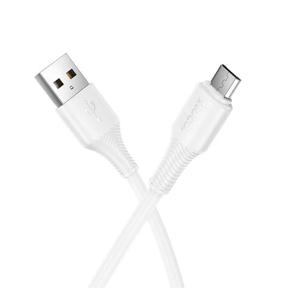 Кабел за данни и зареждане USB-A - microUSB HOCO X120, 18W, 1m, Бял