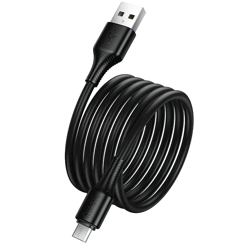 Кабел за данни и зареждане USB-A - microUSB HOCO X120, 18W, 1m, Черен