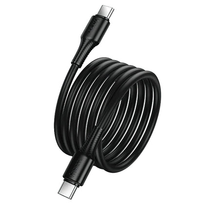 Кабел за данни и зареждане USB-C - USB-C HOCO X120, 60W, 1m, Черен