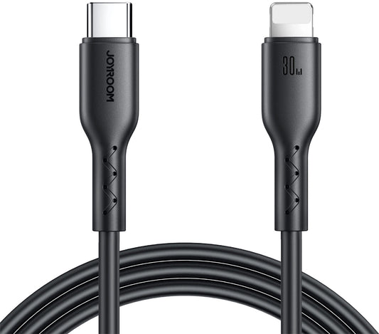 Кабел за данни и зареждане USB-C - Lightning Joyroom SA26-CL3, 30W, 1m, Черен