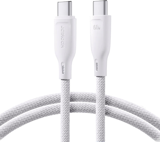 Кабел за данни и зареждане USB-C - USB-C Joyroom Multi-Color S-A34, 60W, 1m, Бял