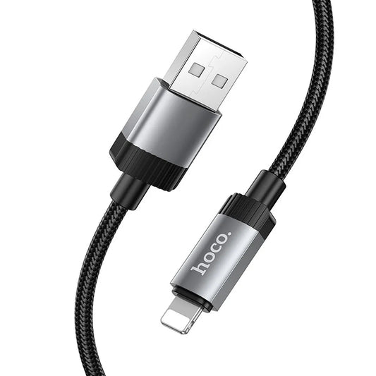 Кабел за данни и зареждане USB-A - Lightning HOCO X117, 18W, 1m, Черен