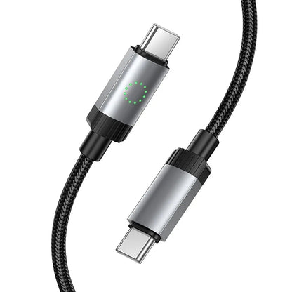 Кабел за данни и зареждане USB-C - USB-C HOCO X117, 60W, 1m, Черен