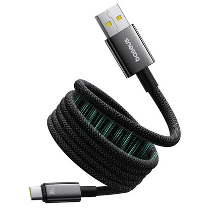 Кабел за данни и зареждане USB-A - USB-C Baseus Tungsten Gold, 100W, 1m, Черен P10319805111-02
