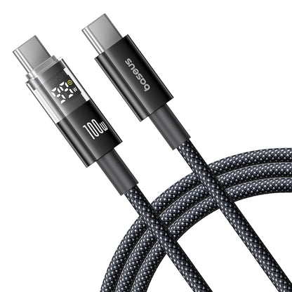 Кабел за данни и зареждане USB-C - USB-C Baseus Display 2, 100W, 1m, Черен P10382702121-00