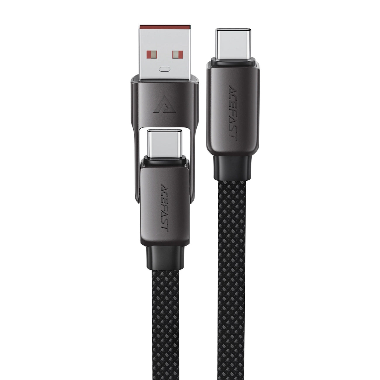 Кабел за данни и зареждане USB-C - USB-A / USB-C Acefast C13-05, 60W, 0.2m, Черен