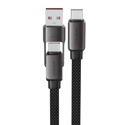 Кабел за данни и зареждане USB-C - USB-A / USB-C Acefast C13-05, 60W, 0.2m, Черен