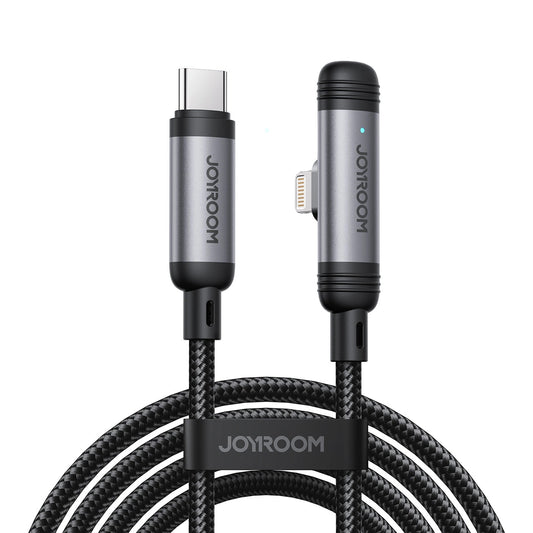 Кабел за данни и зареждане USB-C - Lightning Joyroom S-A56 EnjoyX Angled, 30W, 1.2m, Черен
