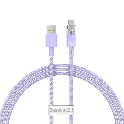 Baseus Explorer USB-A to USB-C Data and Charging Cable, 100W, 1m, Purple CATS010405