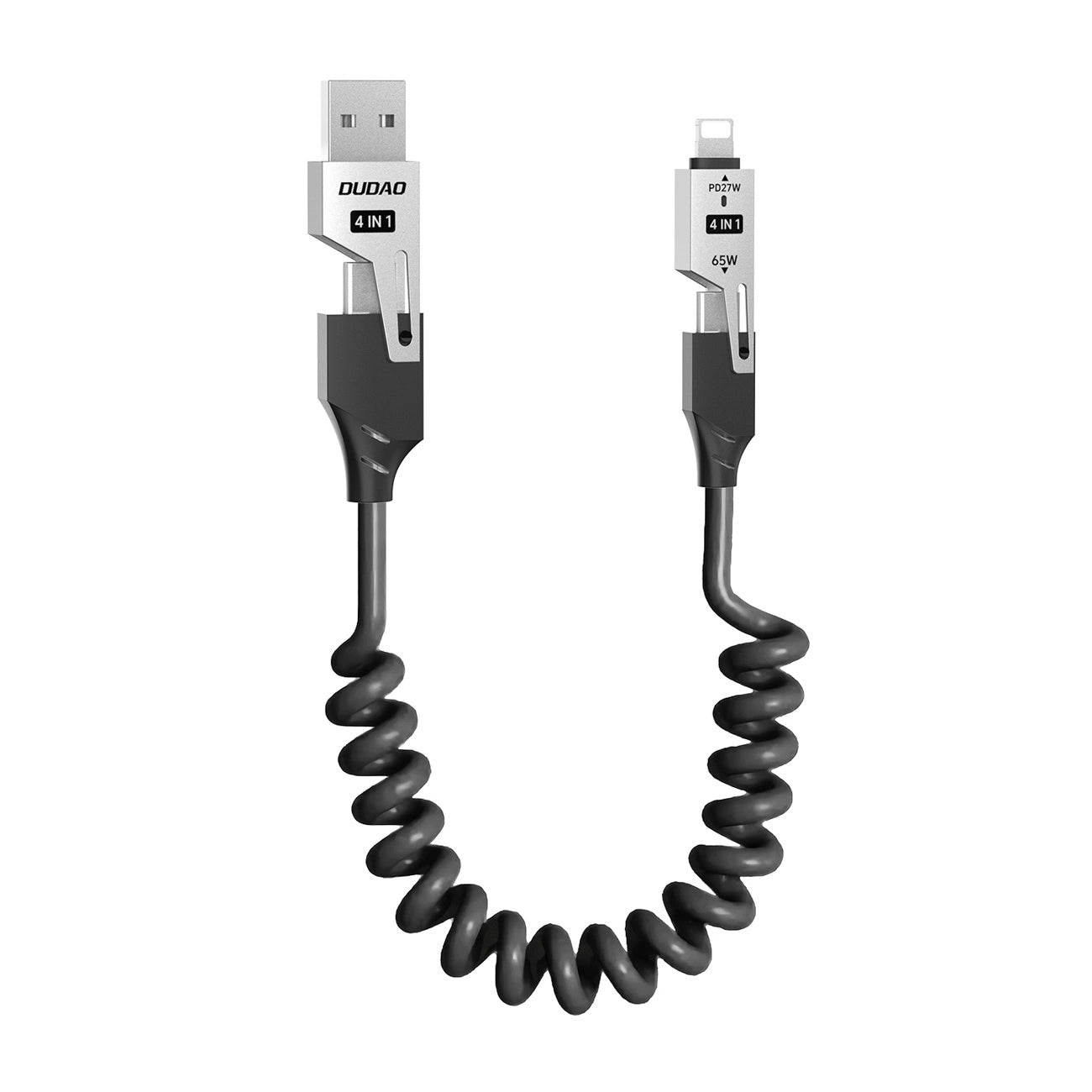 Кабел за данни и зареждане USB-A / USB-C - Lightning / USB-C Dudao L20 Pro, 65W, 1.5m, Черен
