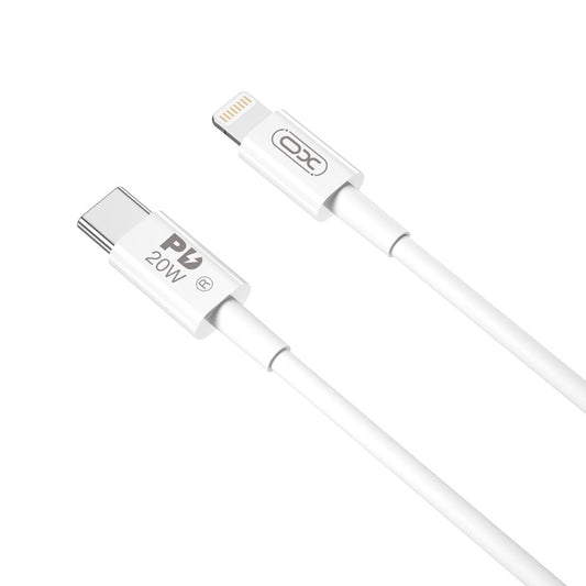 Кабел за данни и зареждане USB-C - Lightning XO Design NB-Q189B, 20W, 2m, Бял