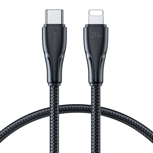 Кабел за данни и зареждане USB-C - Lightning Joyroom S-A11, 20W, 1.2m, Черен