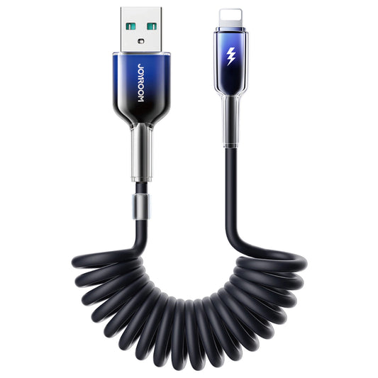 Кабел за данни и зареждане USB-A - Lightning Joyroom S-A43 Crystal, 18W, 1.5m, Черен