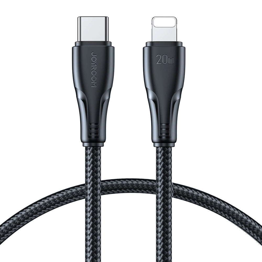 Кабел за данни и зареждане USB-C - Lightning Joyroom S-A11, 20W, 0.25m, Черен
