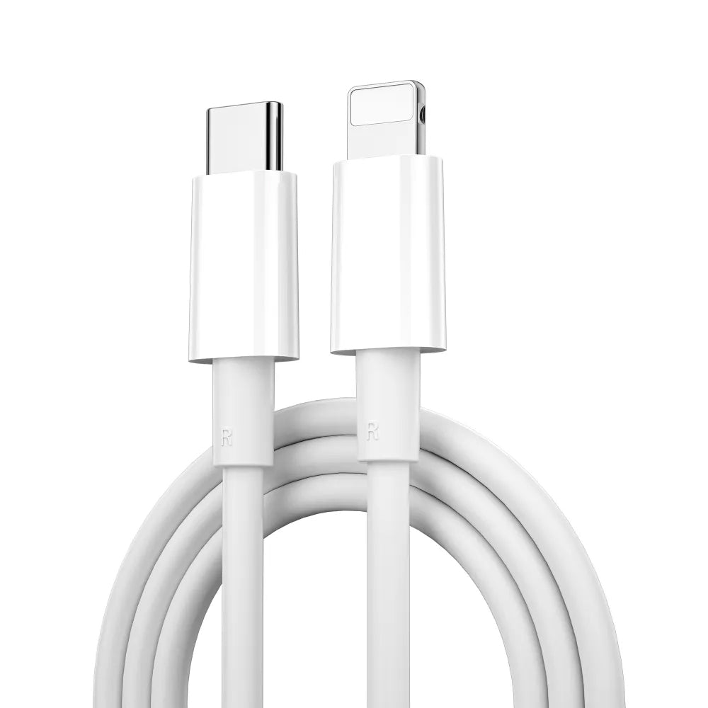 Кабел за данни и зареждане USB-C - Lightning WiWu Wi-C008, 30W, 1.2m, Бял