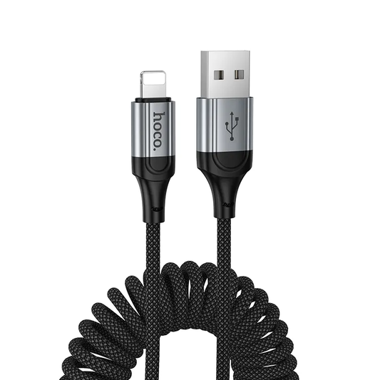 Кабел за данни и зареждане USB-A - Lightning HOCO X121, 27W, 1.5m, Черен