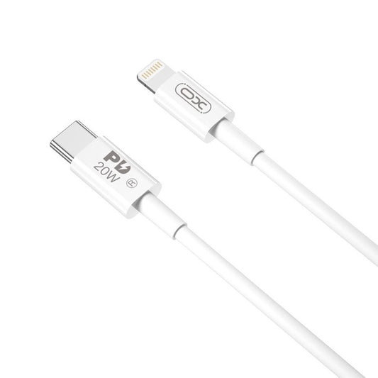 Кабел за данни и зареждане USB-C - Lightning XO Design NB-Q189A, 20W, 1m, Бял