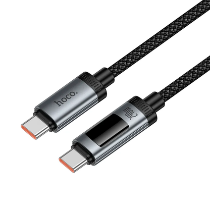 Кабел за данни и зареждане USB-C - USB-C HOCO Display U148, 240W, 1.2m, Черен