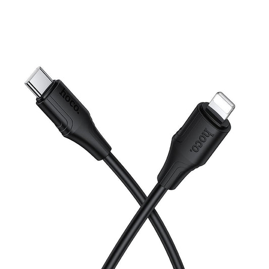 Кабел за данни и зареждане USB-C - Lightning HOCO X124, 27W, 1m, Черен