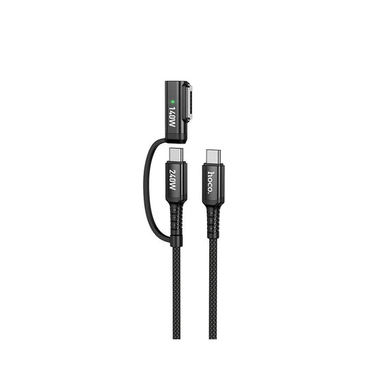 Кабел за зареждане HOCO U142, USB-C - USB-C / MagSafe 3, 240W, 1.8m, Черен