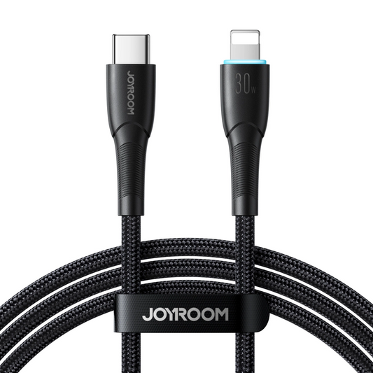Кабел за данни и зареждане USB-C - Lightning Joyroom S-A32, 30W, 1m, Черен