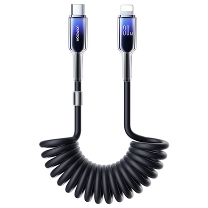 Кабел за данни и зареждане USB-C - Lightning Joyroom S-A43 Crystal, 30W, 1.5m, Черен