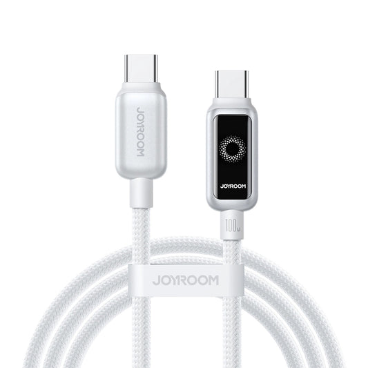 Кабел за данни и зареждане USB-C - USB-C Joyroom S-A55 StarFlight Display, 100W, 1.2m, Бял