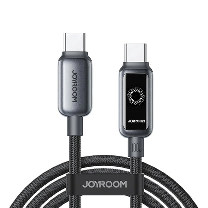 Кабел за данни и зареждане USB-C - USB-C Joyroom S-A55 StarFlight Display, 100W, 1.2m, Черен