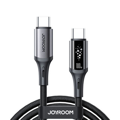 Кабел за данни и зареждане USB-C - USB-C Joyroom S-A60 StarTalk, 100W, 1.2m, Черен